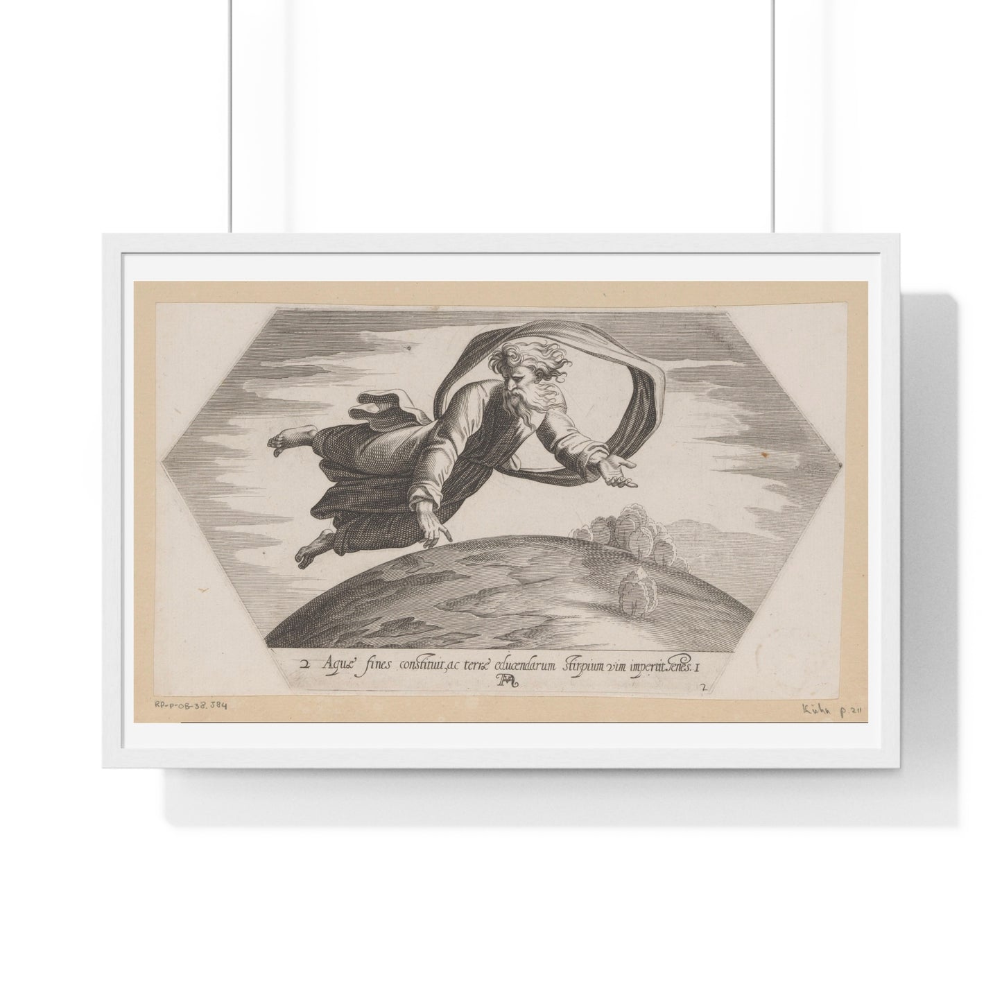 God Scheidt de Wateren (1626) by Francesco Villamena and Rafaël, from the Original, Framed Art Print
