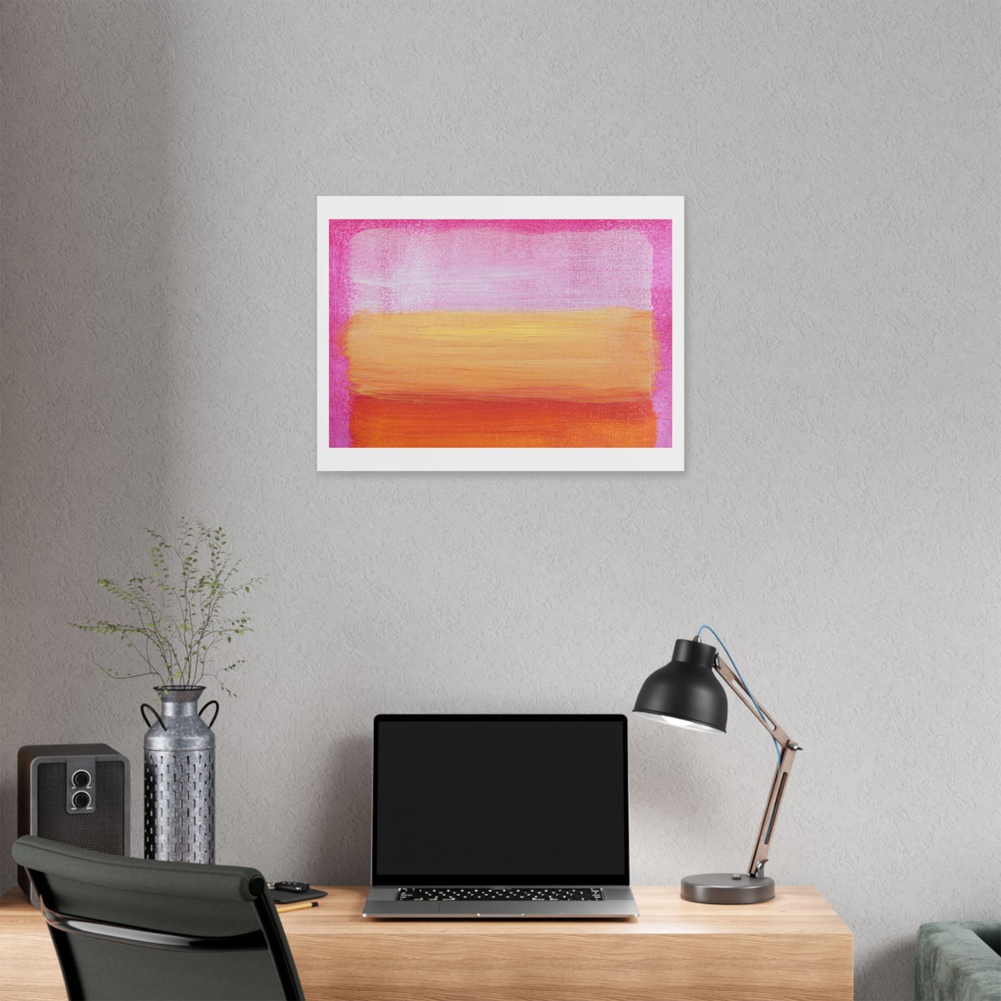 Pink Abstract Palette Knife Painting, Canvas Art Print