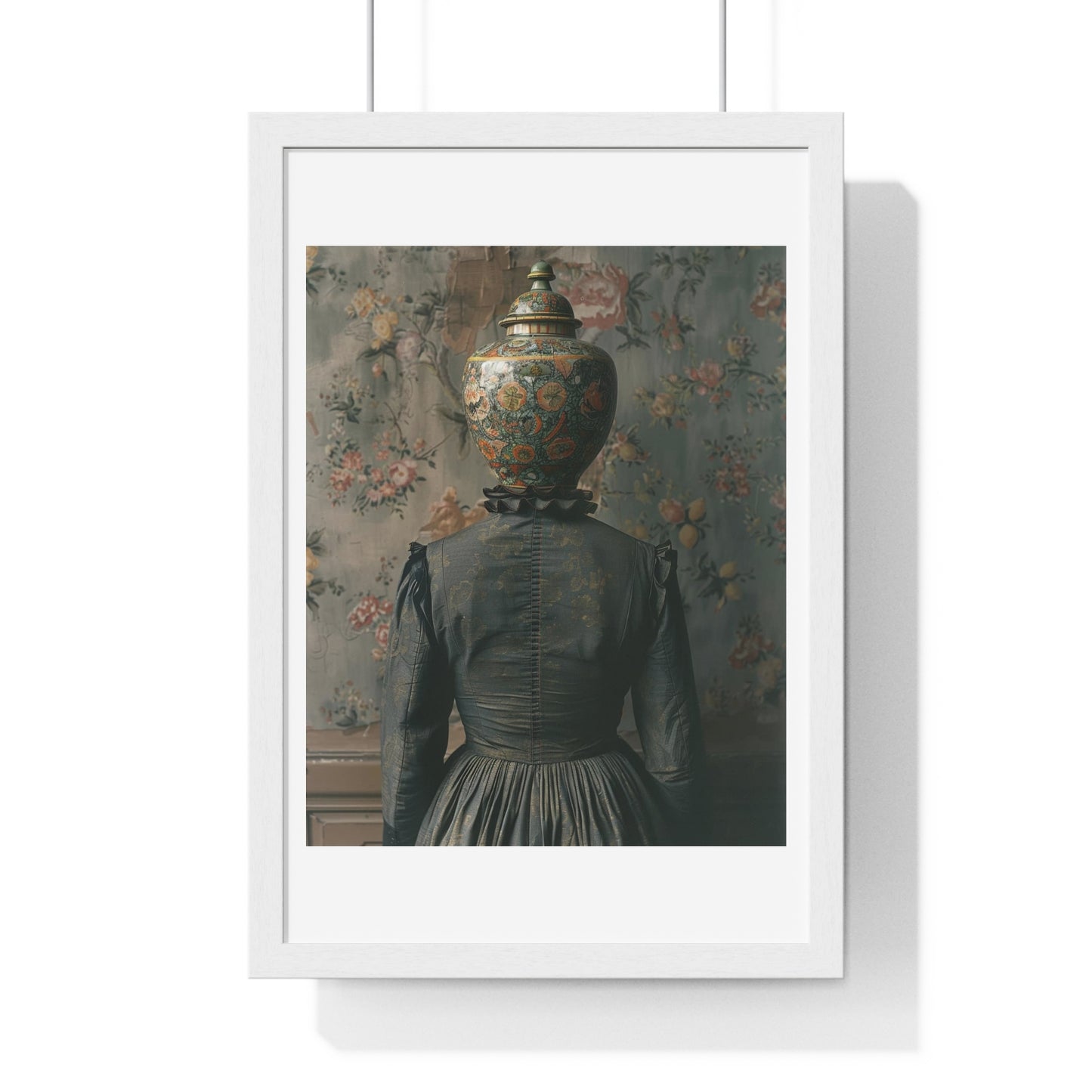 Head Replacement II, Abstract Art 'Designed by AI', Framed Art Print