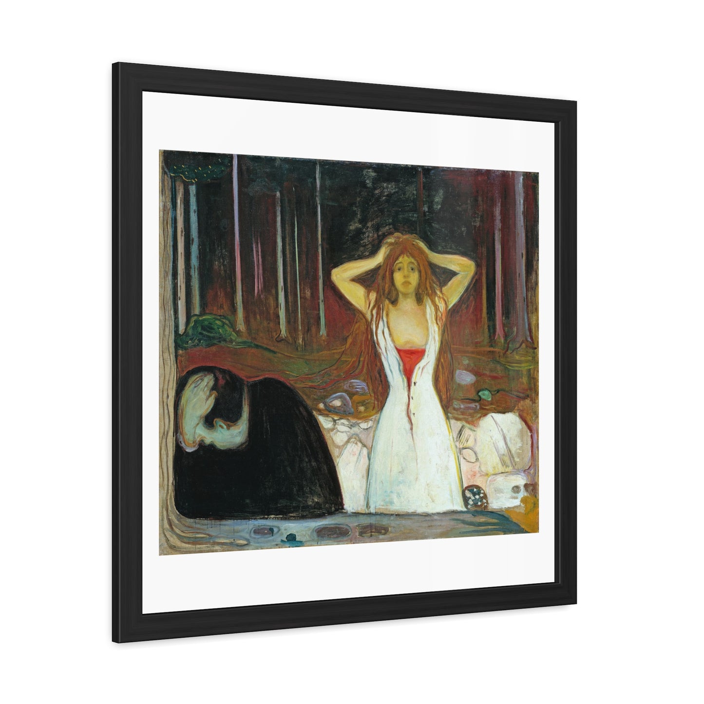 Ashes (1895) by Edvard Munch Reproduction of the Famous Painting from the Original, Wooden Framed Print