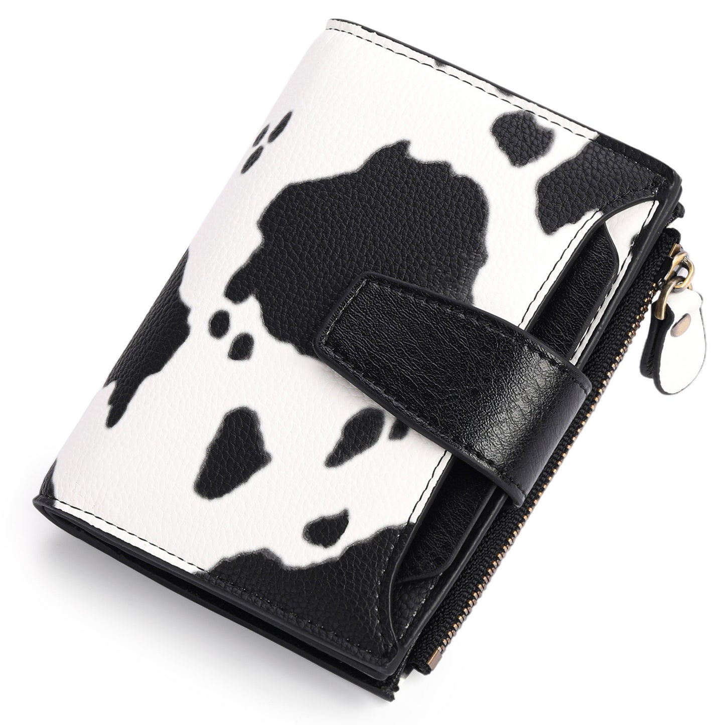 Cowhide Print Women's Short Leather Wallet