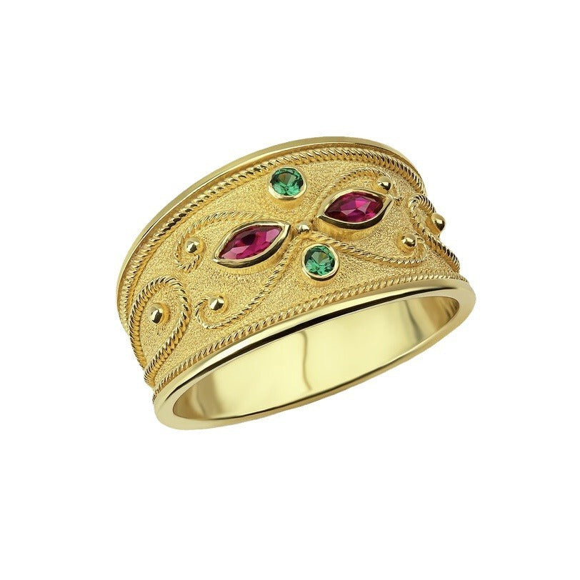 Zirconia Inlaid Universal Ring, 18K Gold Plated