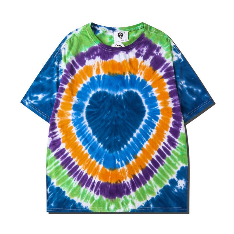 Hip Hop Cotton Tie Dye Print Unisex T-Shirt