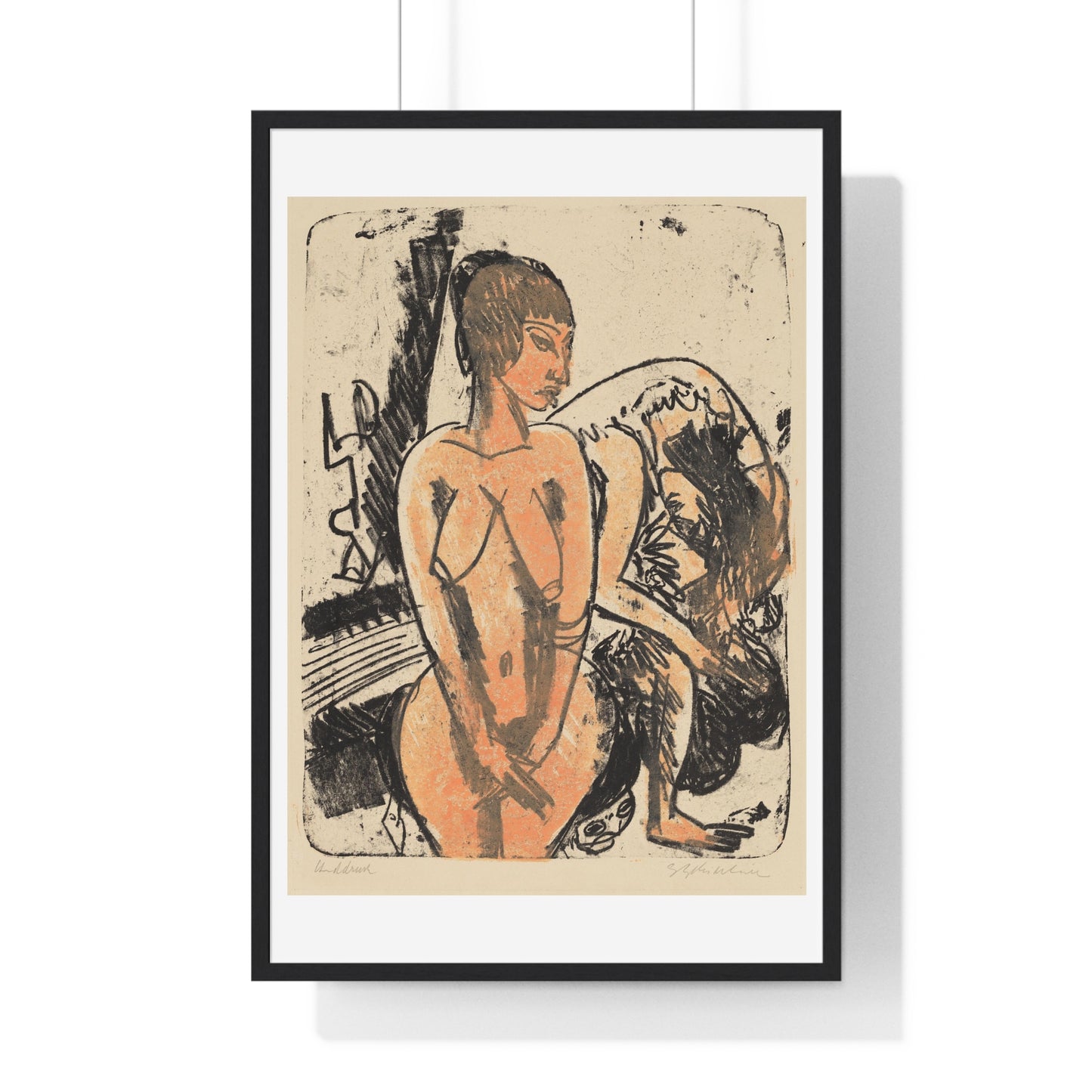 Two Women 'Zwei Frauen' (1914) by Ernst Ludwig Kirchner, from the Original, Framed Art Print