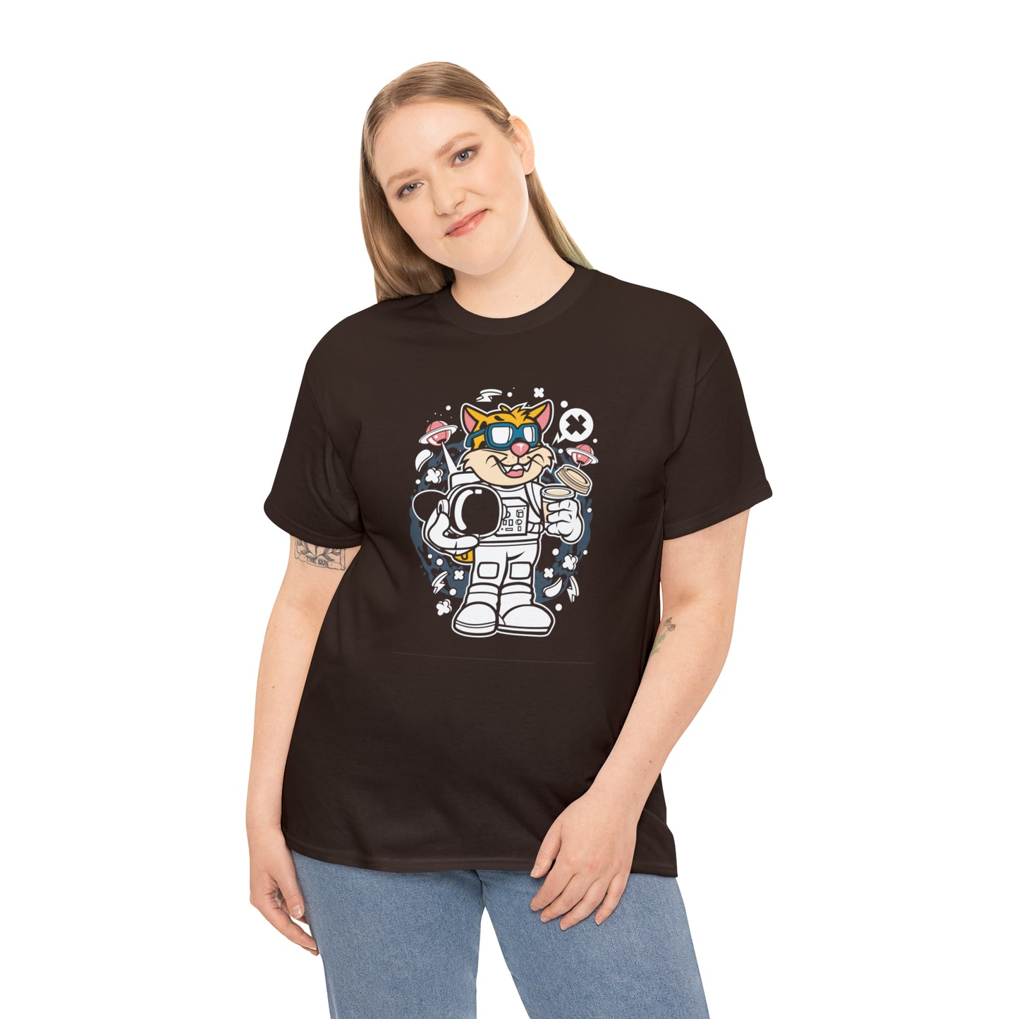 Leopard Astronaut Cartoon T-Shirt