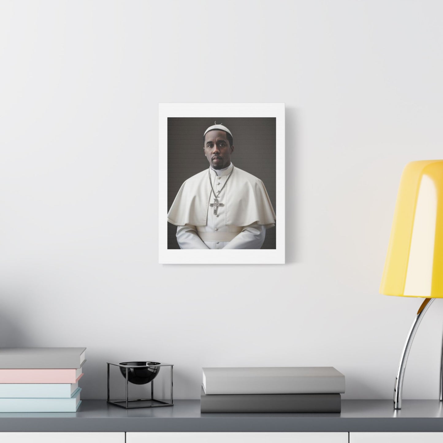 Pope Diddy 'Designed by AI' Art Print on Canvas