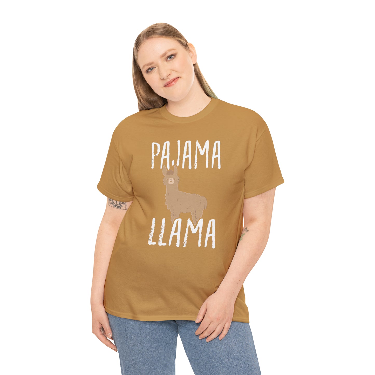 Pyjama Llama Heavy Cotton T-Shirt Quirky Women's Men's