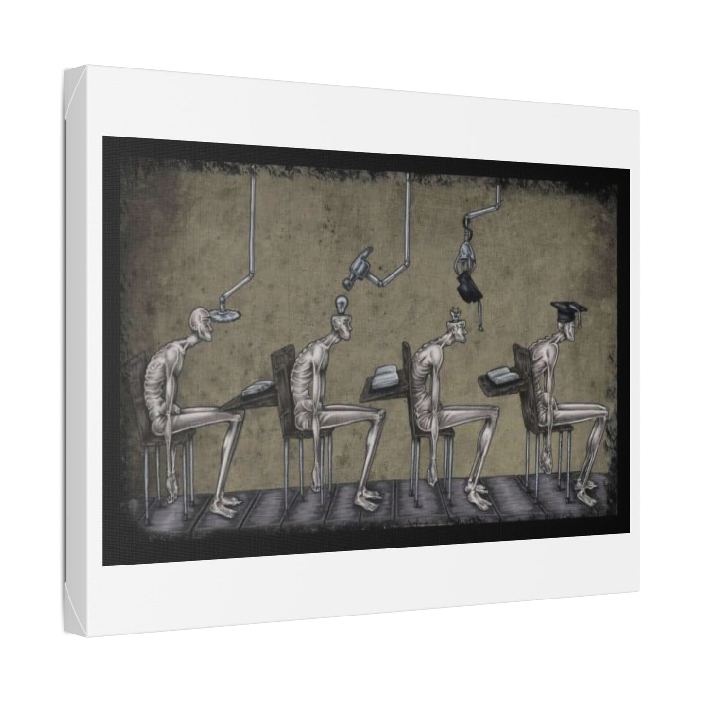 Mediocre Souls of Academia, Cartoon Art, Canvas Art Print