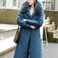 Women's Big Faux Fur Feature-Collar Padded Raincoat