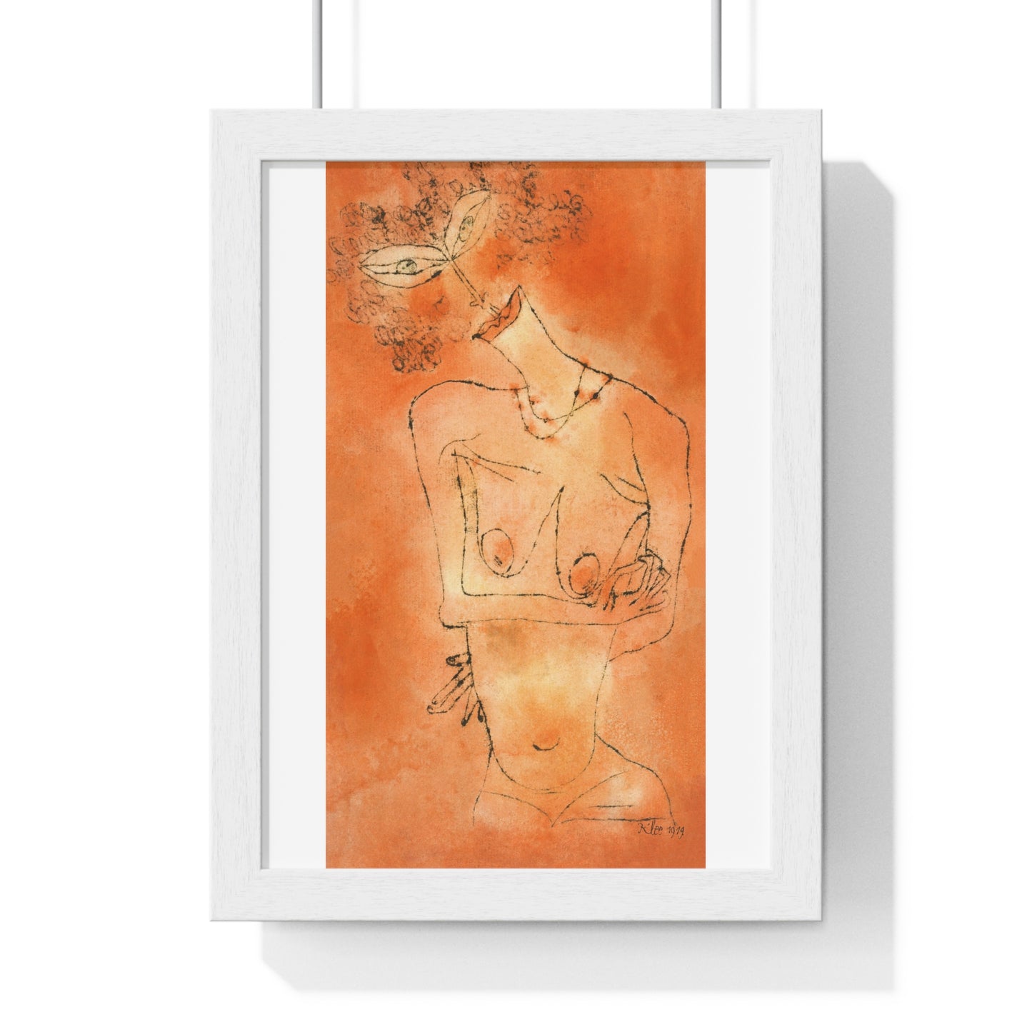 Lady Inclining Her Head (1919) by Paul Klee, from the Original, Wooden Framed Print