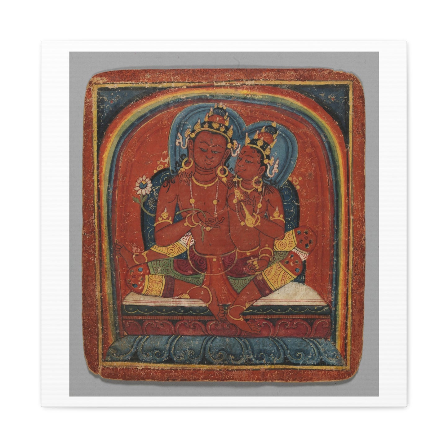 Initiation Card 'Tsakali' Avalokitesvara (circa 1420), Tibet, Art Print from the Original on Canvas