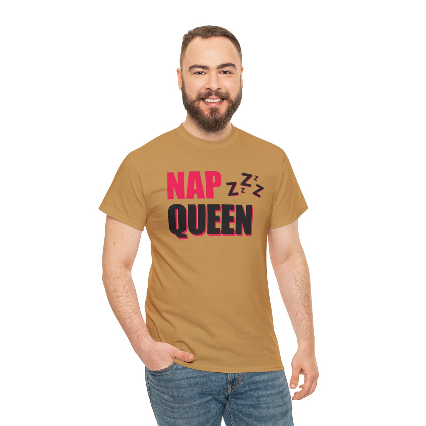 Nap Queen ヘビーコットン Tシャツ ユニセックス ワールドワイドサイズ 昼寝、睡眠、怠惰、休息