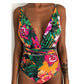 One-Piece Swimsuit Backless Monokini, Tropical Designs