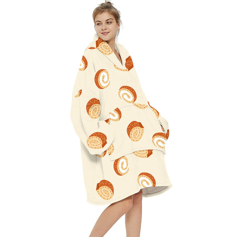 Extra-Large Printed Warm Layabout Blanket Hoodie
