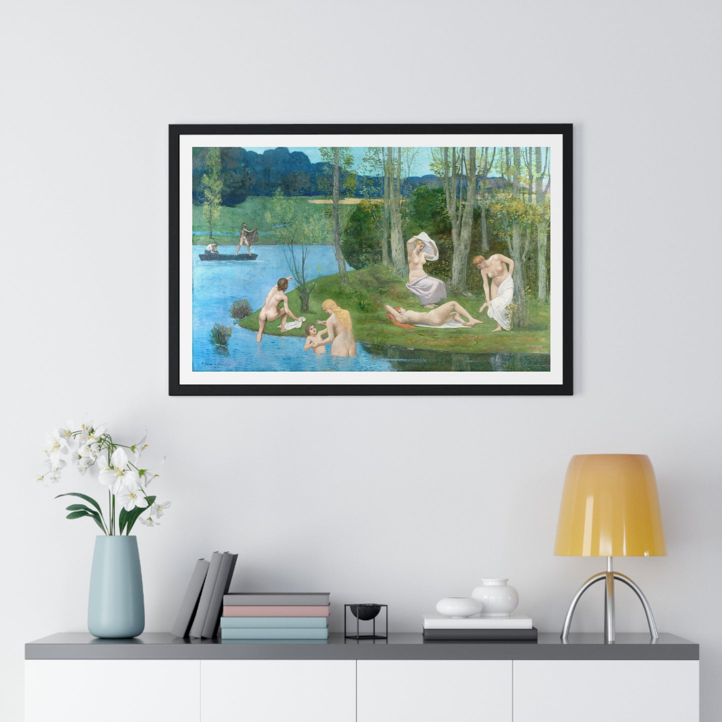 Summer (1891) by Pierre Puvis de Chavannes, from the Original, Framed Art Print