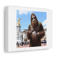 Bigfoot On Tour in London Photorealism Art Print ' Designed by AI' on Satin Canvas