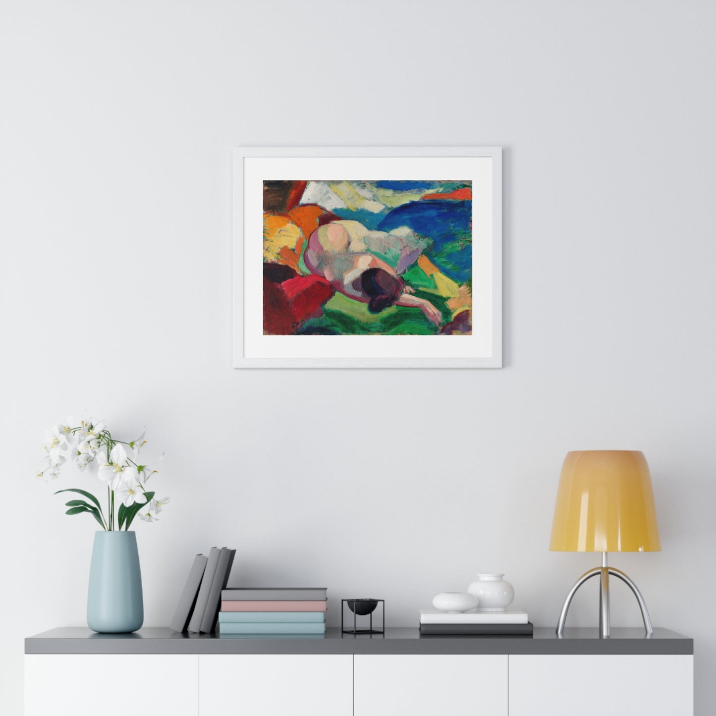 Naked Woman Posing Sensually 'Nude' (1915–1916) by Carl Newman, from the Original, Framed Art Print