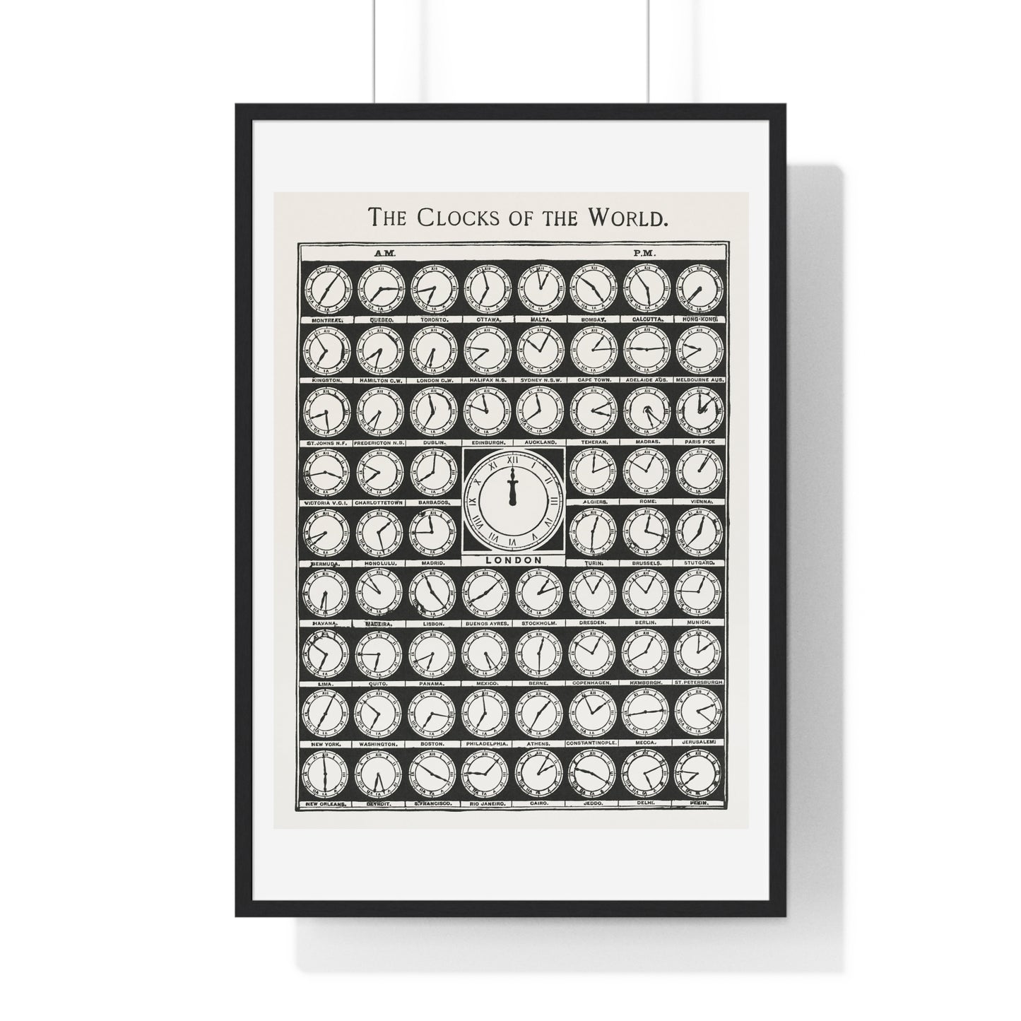 The Clocks of the World (1910) Vintage Illustration, from the Original, Framed Art Print