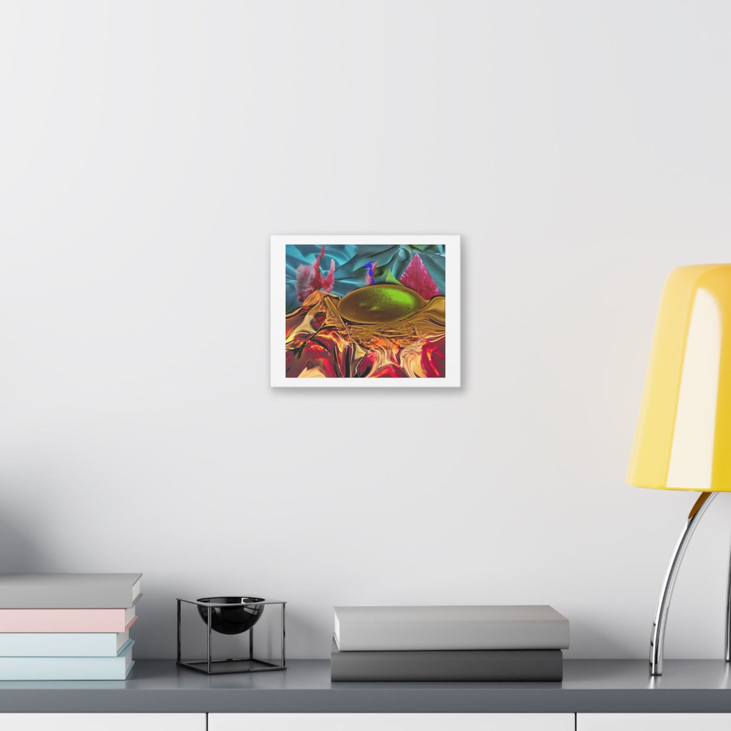 Digital Pastiche Abstract Art 'Designed by AI' Satin Canvas Print