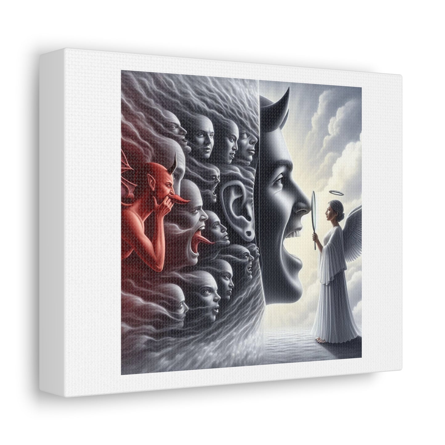 If You Tell a Lie Often Enough it Becomes a Religion II, Art Print 'Designed by AI' on Canvas