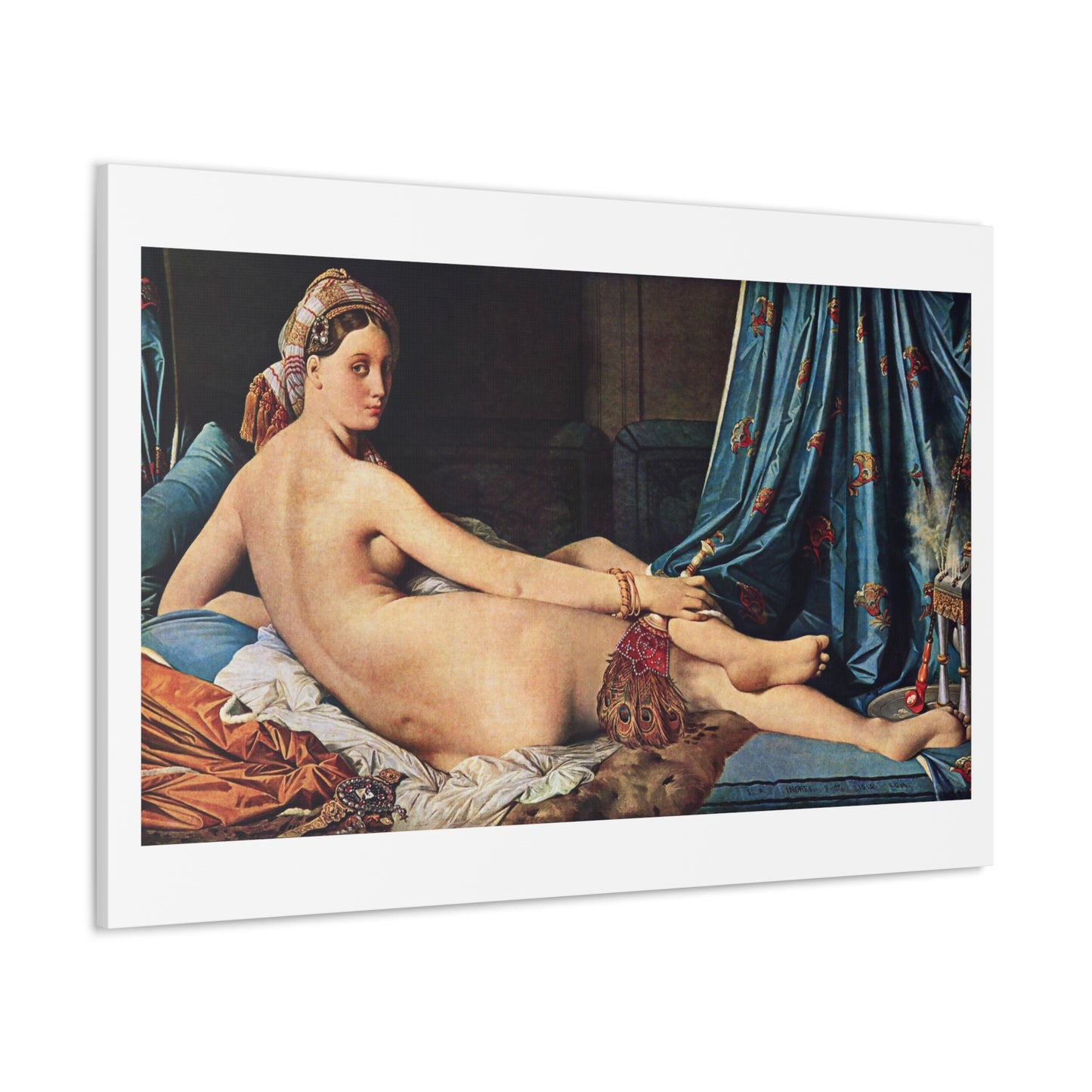 Grande Odalisque (1814) by Jean Auguste Dominique Ingres, Canvas Art Print from the Original