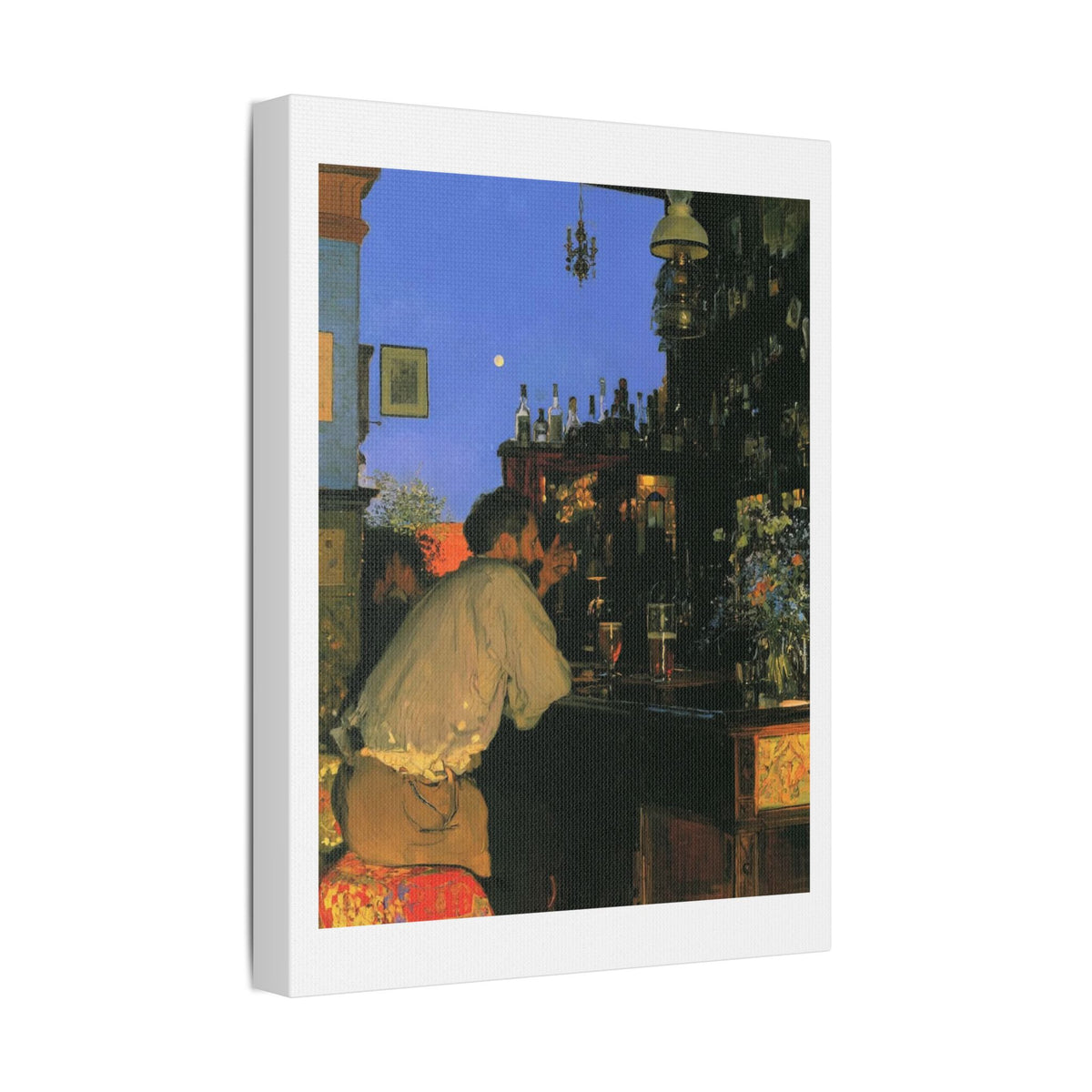 Café Art IV, Print on Satin Canvas, Stretched