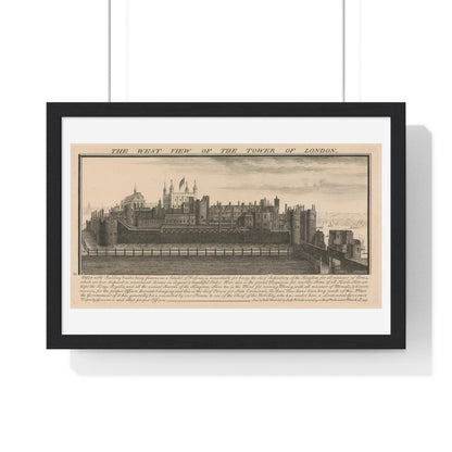 The West View of the Tower of London (1737) by Samuel and Nathaniel Buck, from the Original, Framed Art Print