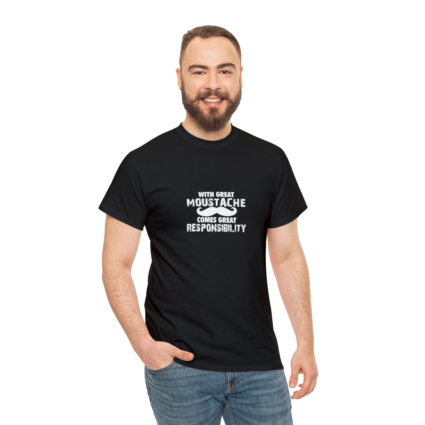 With Great Moustache Comes Great Responsibility Funny T-Shirt