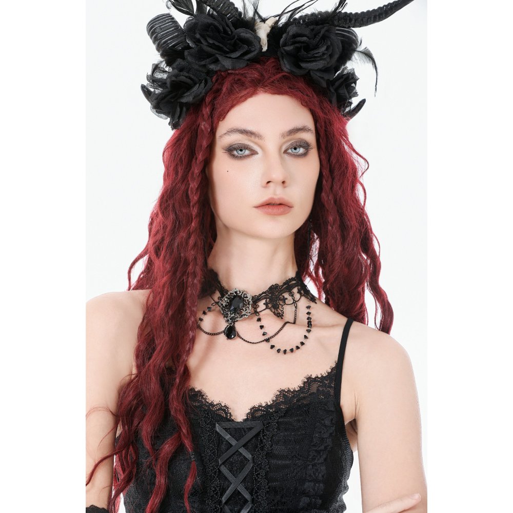 Dark In Love Adelina Vintage Lace-Layered Choker