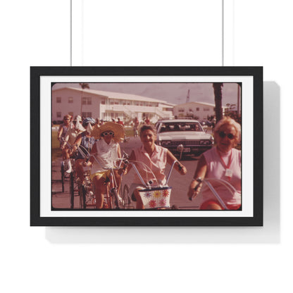Tricycle Club at the Century Village Retirement Community (circa 1973) Vintage Photography by Flip Schulke, Framed Print