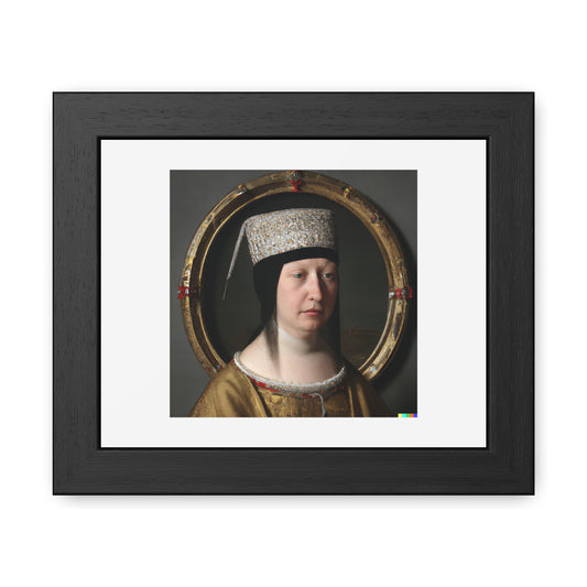 Digital Art In The Style of Jan Van Eyck 'Designed by AI' Wooden Framed Print