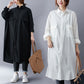 Vireous Art Fan Cotton and Linen Loose Dress, Plus Sizes