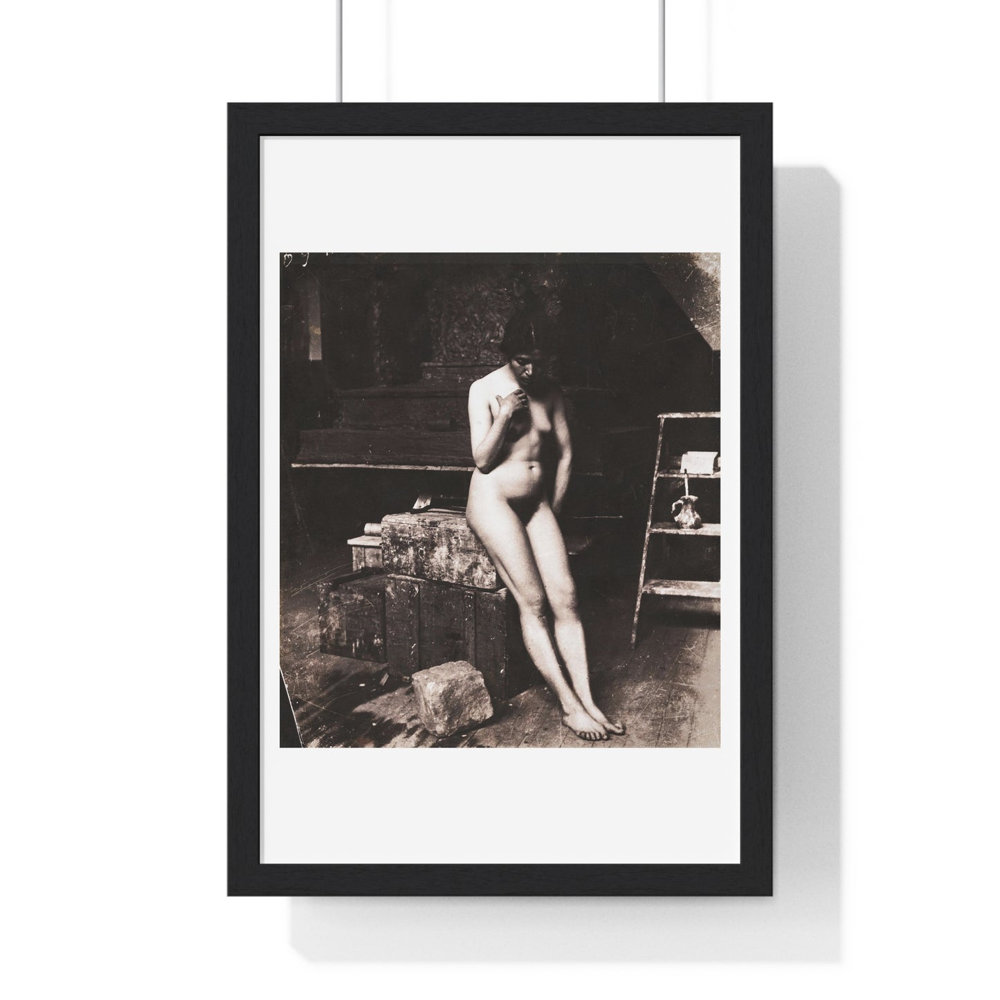 Vintage Nude Photography 'Nude d'Antino' (1891) by Paolo Michetti, from the Original, Framed Art Print