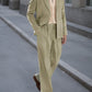 Men's Tawny Double-Breasted Blazer and Wide Leg Pants Suit