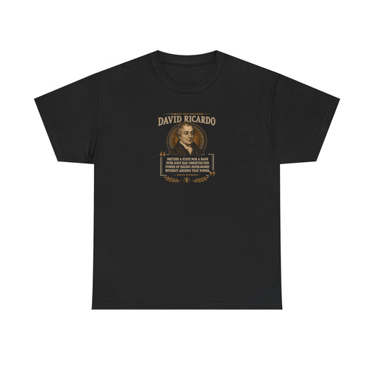 David Ricardo on Banks and 'Economic Rent', Philosophy Tribute T-Shirt
