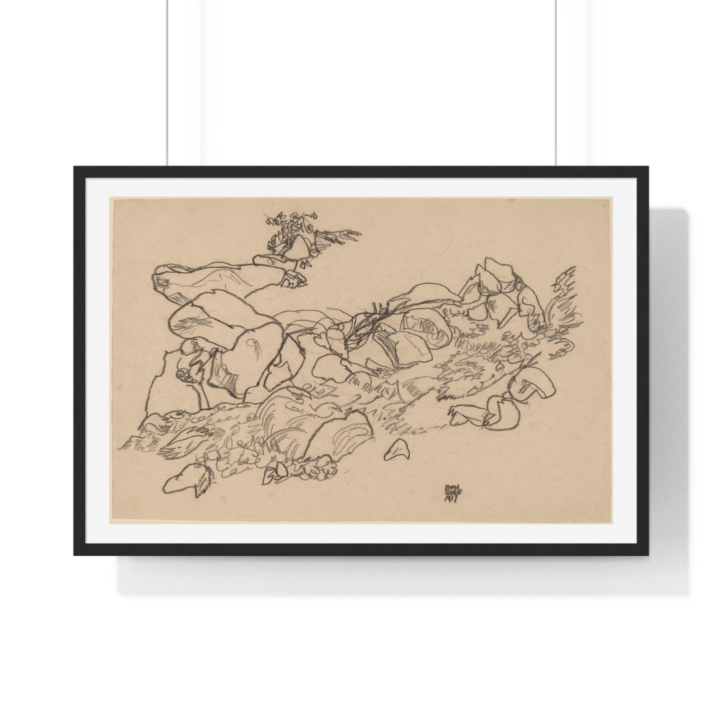 Mountain Stream (1917) by Egon Schiele, from the Original, Framed Art Print