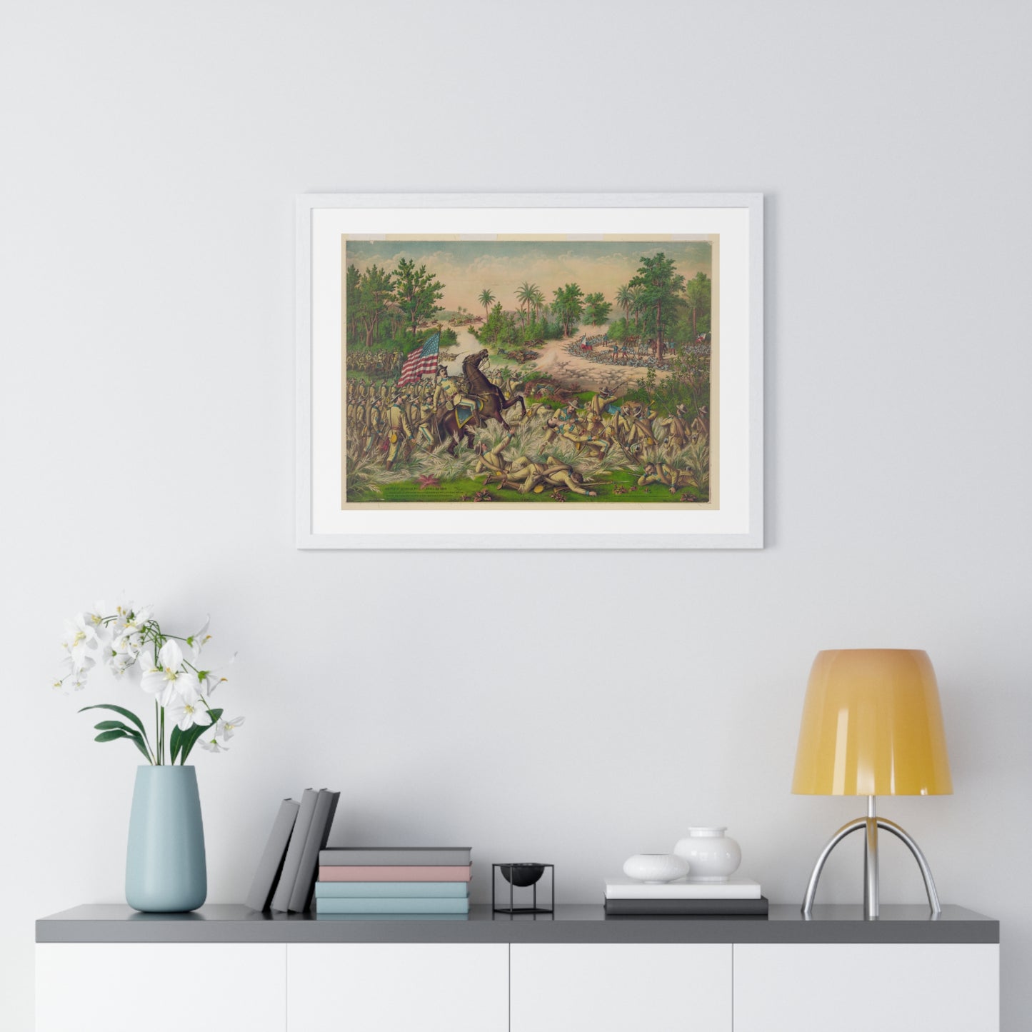 Battle of Quingua, Philippines, 23 April 1899, Kurz & Allison, from the Original, Framed Art Print