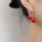 Colour Drip Glazed Cherry-Shaped Earrings