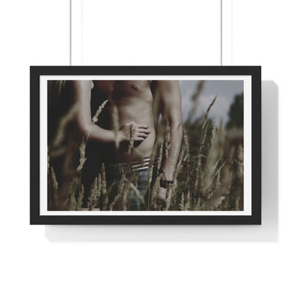 Shirtless Man with Woman, Photographer Unknown, from the Original, Framed Print