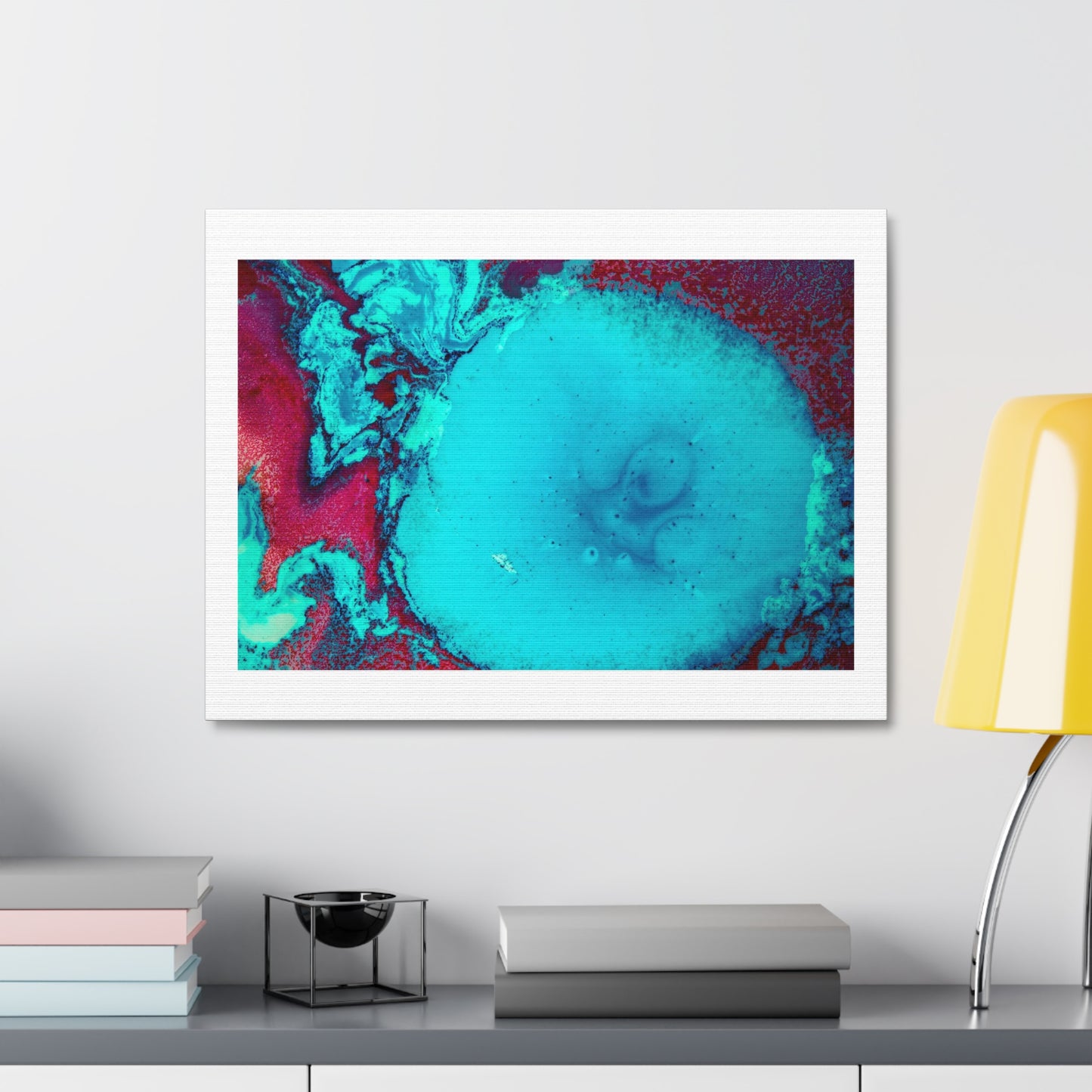 Turquoise Pattern Abstract Art Print on Satin Canvas