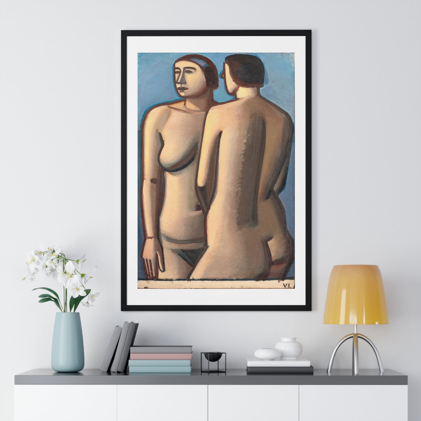 Two Female Nudes (1927) by Vilhelm Lundstrøm, from the Original, Framed Art Print