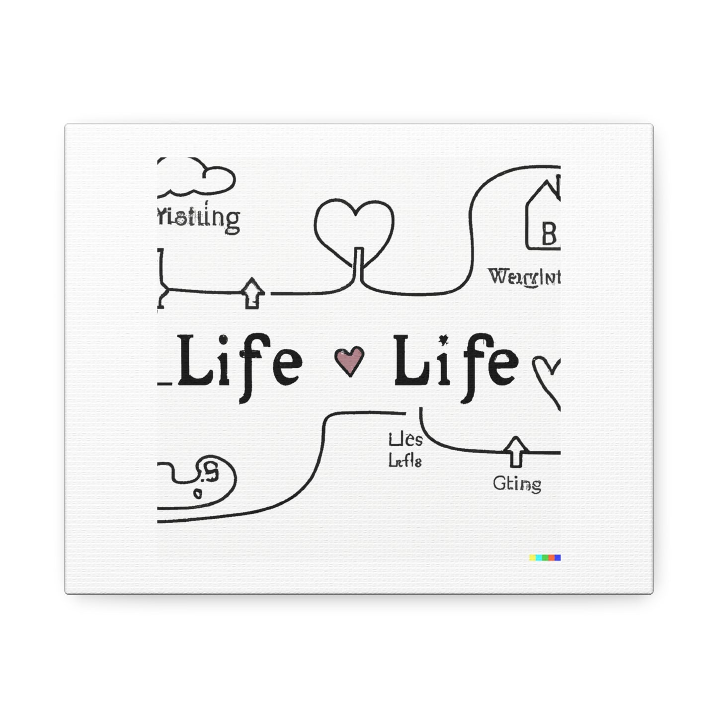 Love and the Meaning of Life 'Designed by AI' Art Print on Canvas