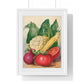 Vegetable Watercolour Illustration, from 'The Open Door to Independence' (1915) by Thomas E Hill, Framed Art Print