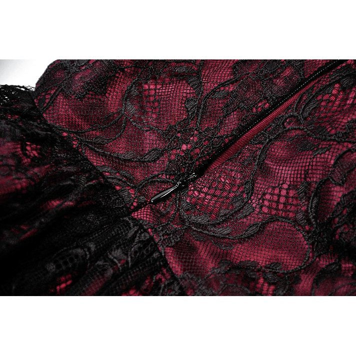 Dark in Love Red Black Lace Princess Dress