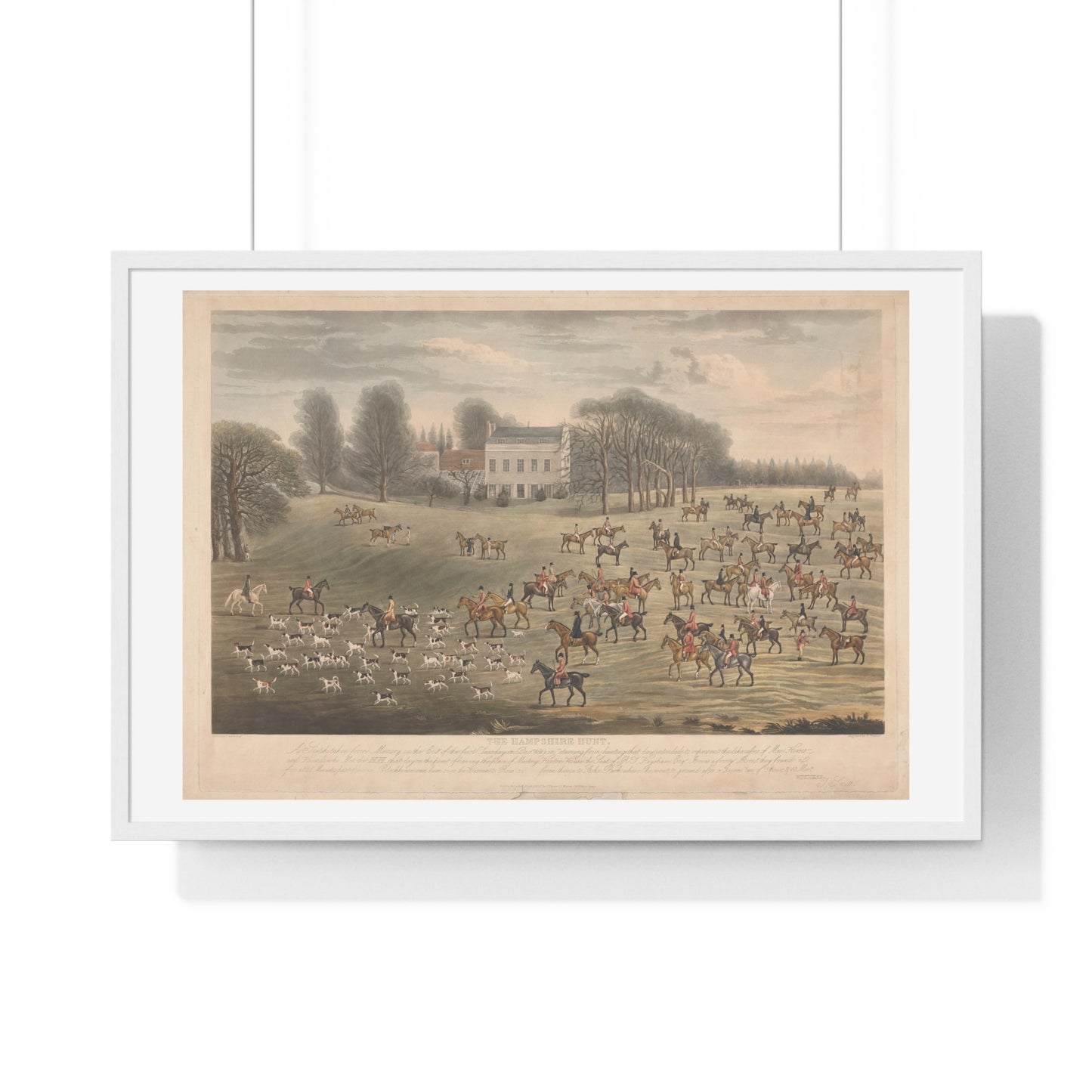 The Hampshire Hunt (1822) by Charles Turner, from the Original, Framed Art Print