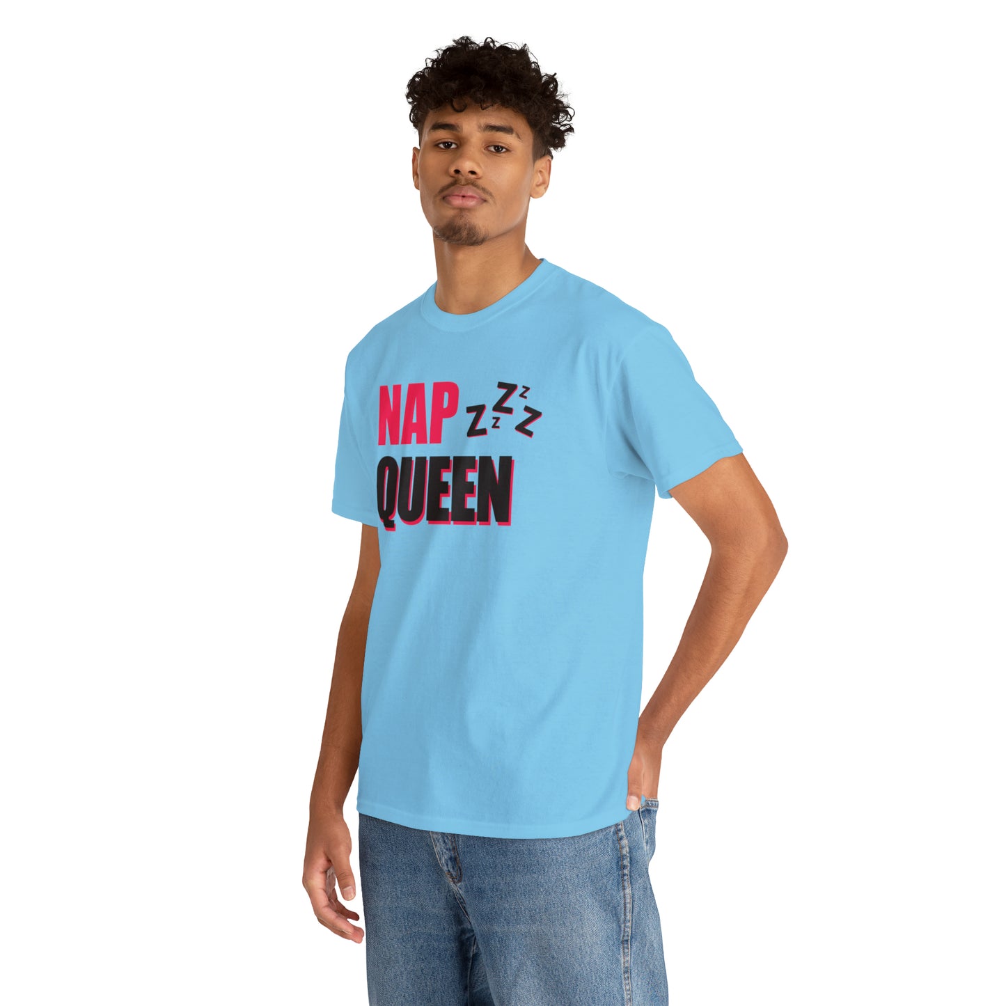 Nap Queen ヘビーコットン Tシャツ ユニセックス ワールドワイドサイズ 昼寝、睡眠、怠惰、休息