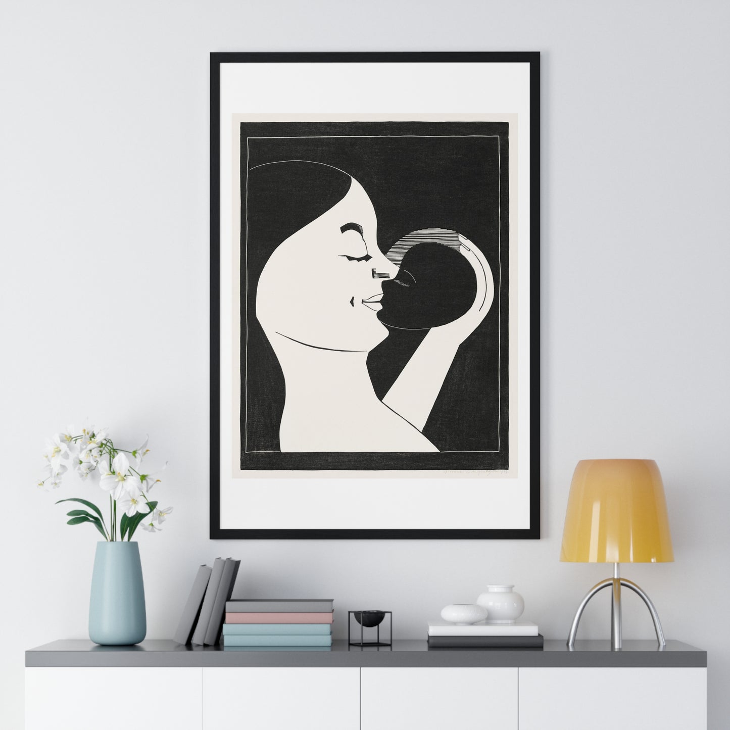 Mother and Child 'Moeder en Kind' (1929) by Samuel Jessurun de Mesquita, from the Original, Framed Print