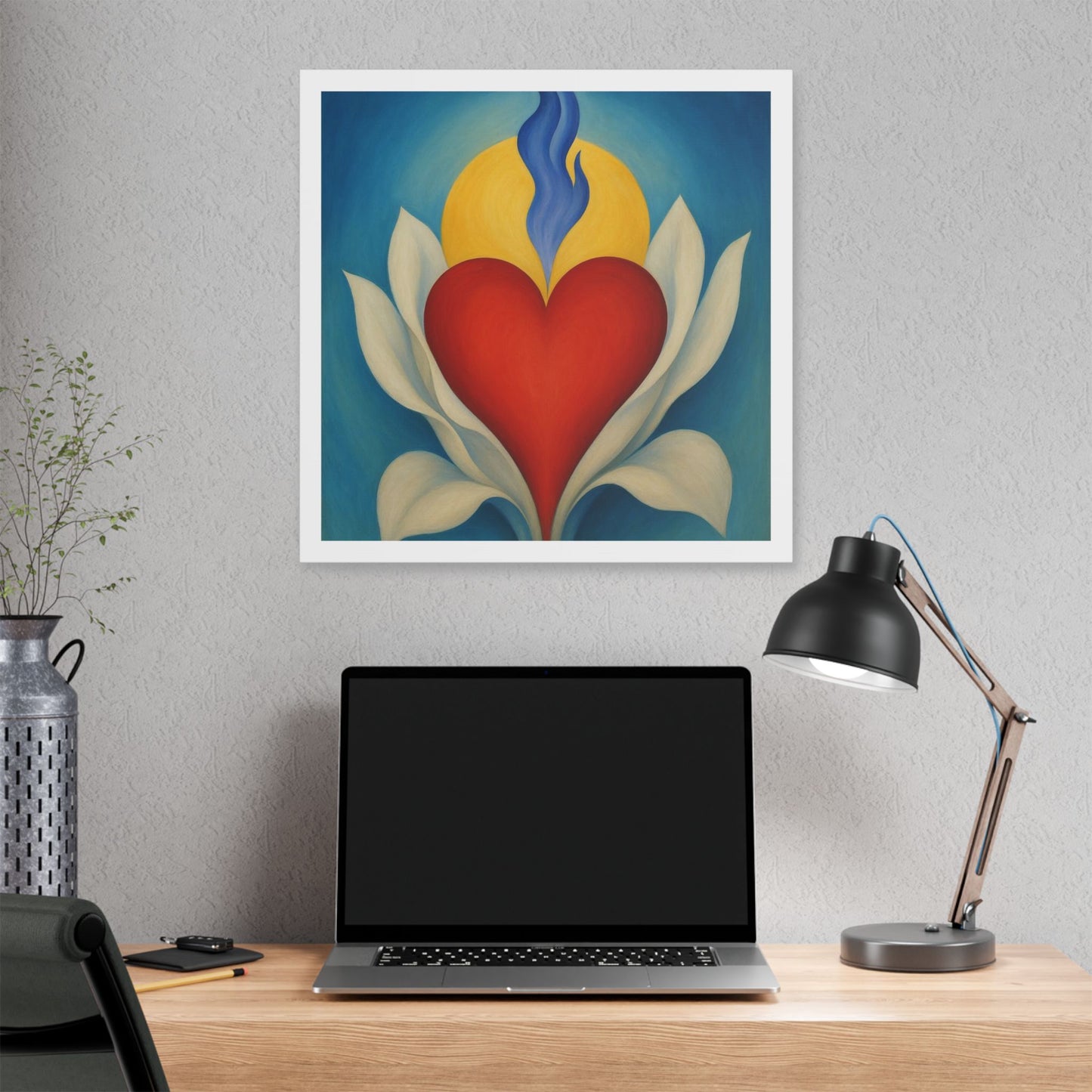 Love and Life in the Art Style of Georgia O'Keefe 'Designed by AI' Canvas Art Print