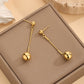 Golden Balls Tassel Pendant, Titanium Necklace Set