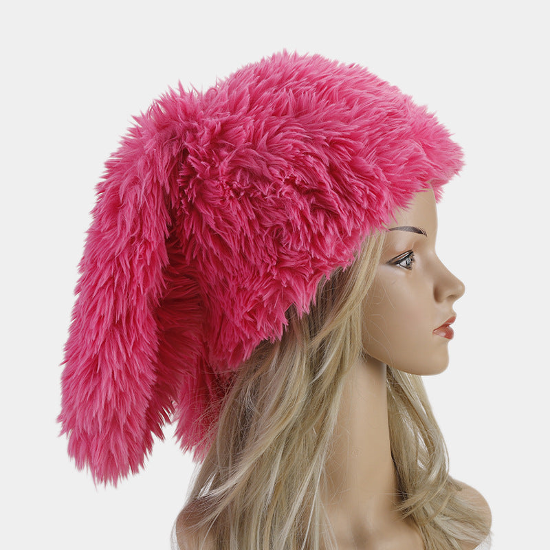 Plush Rabbit Ears Cute Ushanka Hat, Candy Colours